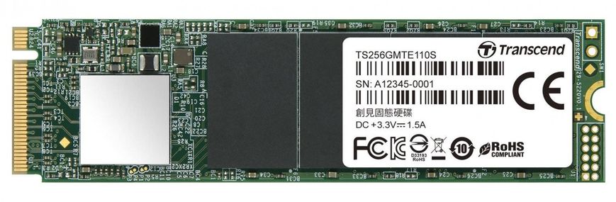 SSD-накопичувач 256GB Transcend MTE110S M.2 2280 PCIe 3.0 x4 3D TLC (TS256GMTE110S)