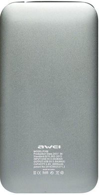 Універсальна мобільна батарея Awei P20K 8000mAh Power Bank Grey