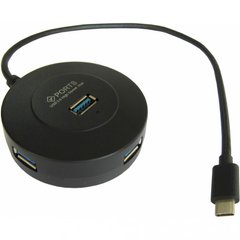 USB-Хаб Maiwo USB Type-C to 4х USB3.0 30см Black (KH304)