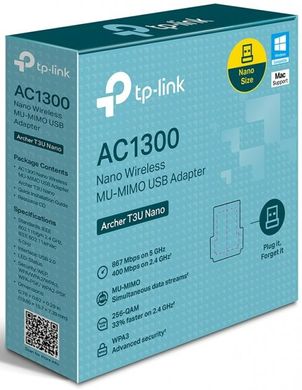 WiFi-адаптер TP-LINK Archer T3U nano AC1300 USB2.0 nano