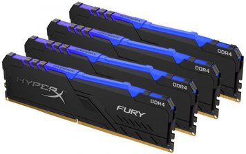 Оперативна пам'ять HyperX DDR4 4x32GB/3200 HyperX Fury RGB (HX432C16FB3AK4/128)