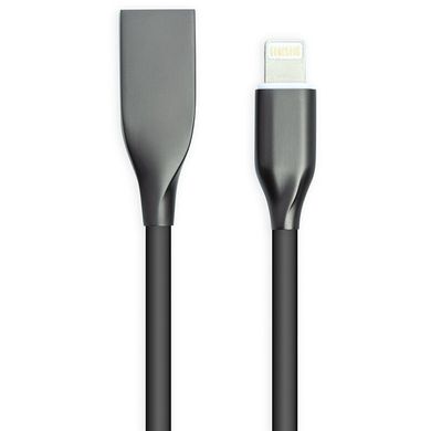 Кабель PowerPlant USB - Lightning 2м силікон Black