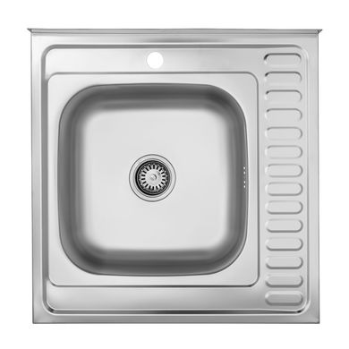 Кухонна мийка накладна Kroner KRP Dekor - 6060L (0,6 мм)