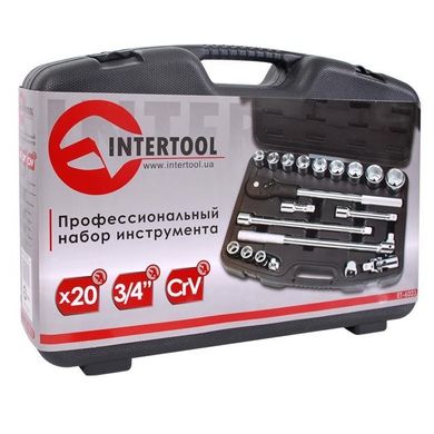 Професійний набір інструментів Intertool 3/4 ", 20 предметів (ET-6023)
