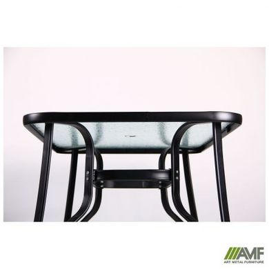 Стол обеденный AMF Cancun черный, стекло волна (521807)