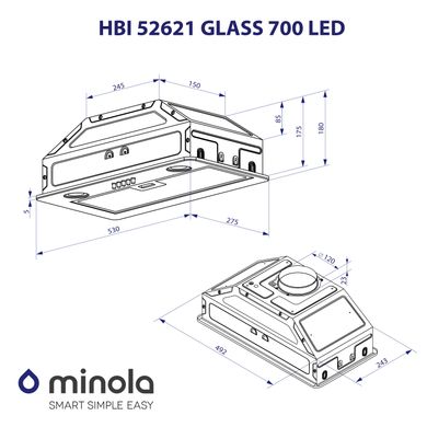 Витяжка Minola HBI 52621 BL GLASS 700 LED