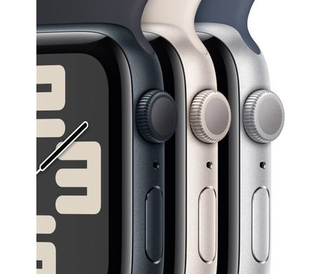 Apple Watch SE 2 2023 40mm GPS Silver Aluminum Case with Storm Blue Sport Band - M/L (MRE23)