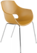 Кресло Papatya Opal матовое желтое, база хром