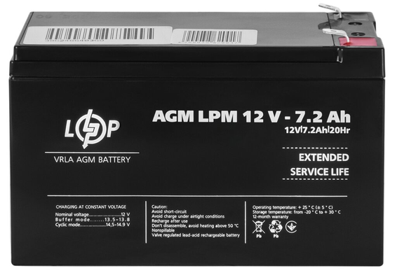Акумулятор для ДБЖ LogicPower AGM LPM 12 - 7,2 AH (3863)