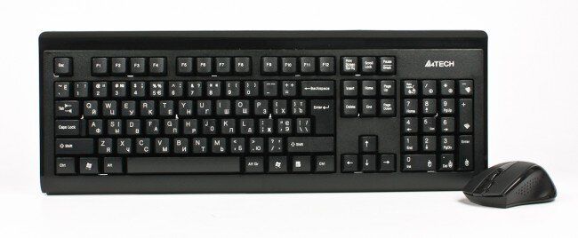 Комплект (клавіатура, мишка) безпровідний A4Tech 6100F Black USB