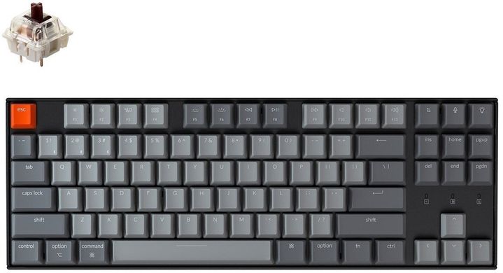 Клавиатура KEYCHRON K8 87 keys Optical Red RGB BLACK (K8E1_KEYCHRON)