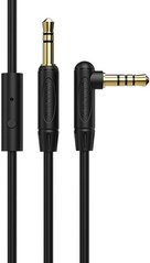 Аудиокабель Borofone BL5 audio AUX cable 1m with microphone Black (BL5B)
