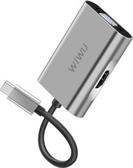 Хаб WIWU Adapter Apollo A20VH USB-C to HDMI+VGA HUB Gray (6957815507115)