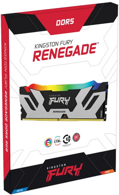 Оперативна пам'ять Kingston FURY 16 GB DDR5 6400 MHz Renegade Silver RGB (KF564C32RSA-16)