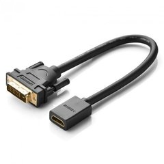 Адаптер UGREEN DVI Male to HDMI Female Adapter Cable 22cm Black (20118)