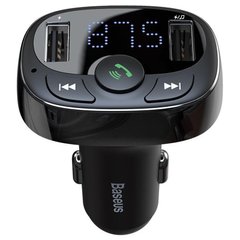 FM трансмітер Baseus T-Typed Bluetooth MP3/Charger with Car Holder (CCTM-01) Black
