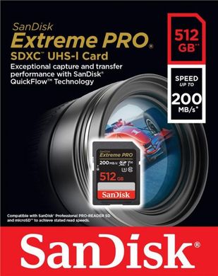 Карта пам'яті SanDisk Extreme PRO 512GB SDXC (SDSDXXD-512G-GN4IN)