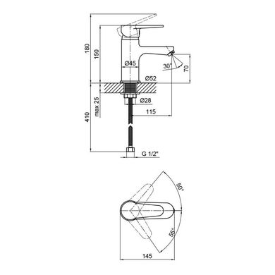 Смеситель для раковины Lidz (BLA)-14 43 001F