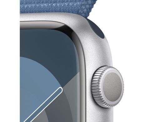 Apple Watch Series 9 GPS 45mm Silver Aluminium Case with Winter Blue Sport Loop (MR9F3QP/A)