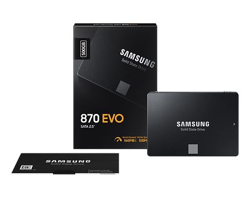 SSD накопитель 500GB Samsung 870 EVO 2.5" SATAIII MLC (MZ-77E500B/EU)