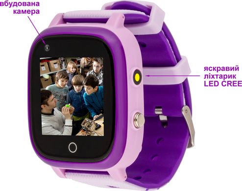 Дитячий смарт годинник AmiGo GO005 4G WIFI Thermometer Purple