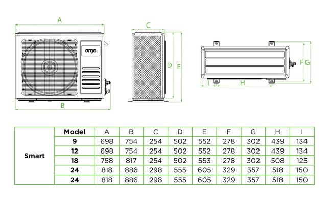 Кондиционер Ergo ACI2419CHW