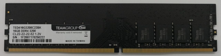 Оперативна пам'ять Team 16 GB DDR4 3200 MHz Elite (TED416G3200C22BK)