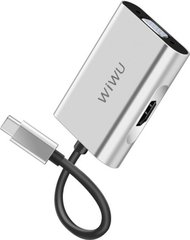 Хаб WIWU Adapter Apollo A20VH USB-C to HDMI+VGA Silver (6957815507122 )