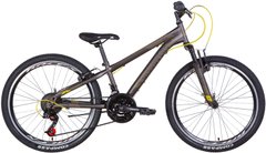 Велосипед 24" Discovery Rider AM 2022 (темно-серебристый с желтым (м)) (OPS-DIS-24-313)