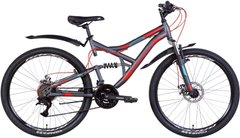 Велосипед ST 26" Discovery Canyon AM2 DD з крилом Pl 2022 (темно-сірий з червоним та блакитним (м)) (OPS-DIS-26-446)