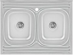 Кухонна мийка Lidz 6080 Satin 0,8 мм (LIDZ6080DBSAT8)