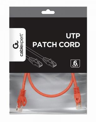 Патч корд Cablexpert PP6U-0.5M/R, UTP, категорія. 6, литий,  50u" штекер із клямкою, 0.5 м, червоний