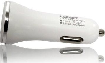Автомобільний зарядний пристрій Ldnio 3.1A 2USB + Lightning cable DL-C23 (white)