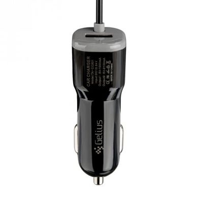 Автомобильное зарядное устройство Gelius Ultra Edition USB + MicroUSB 1A Black 1.2m