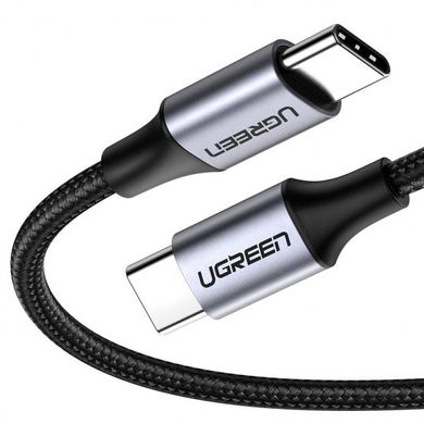 Кабель UGREEN US261 USB Type-C - USB Type-C Aluminum Shell, 1 m Gray Black 50150