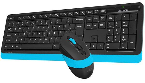 Комплект (клавіатура, мишка) безпровідний A4Tech FG1010 Black/Blue USB