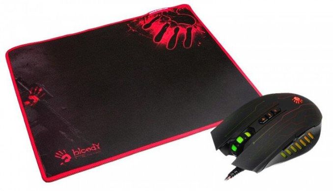Миша A4Tech Q81 Bloody Neon XGlide Black USB + коврик