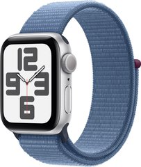 Apple Watch SE 2 2023 40mm (GPS) Silver Aluminum Case with Winter Blue Sport Loop (MRE33)