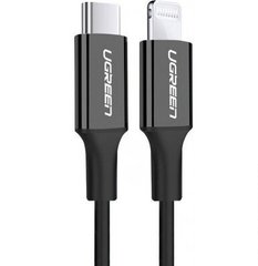 Кабель UGREEN US171 USB 2.0 Type-C M-Lightning M, 1 м, 3A, Nickel Plating ABS Shell Чорний