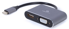 Адаптер-перехідник Cablexpert USB Type-C - HDMI/VGA 4К (A-USB3C-HDMIVGA-01)