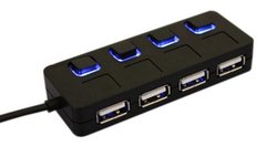 USB-Хаб Lapara 4 порта USB 2.0 Black (LA-SLED4 black) (42968)