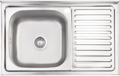 Кухонна мийка Lidz 5080-L Satin 0,8 мм (LIDZ5080LSAT8)