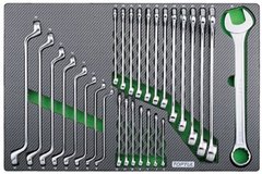 Набір ключів комбінованих і накидних Toptul 6-32 мм 28 шт. в ложементі (GED2820)