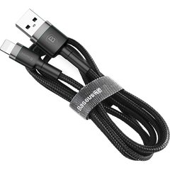 Кабель Baseus cafule Cable USB For lightning 2.4A 0.5M Gray+Black (CALKLF-AG1)