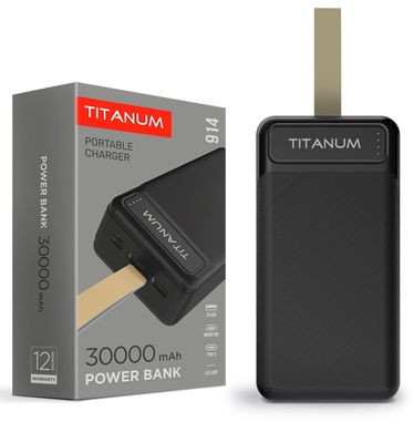 Універсальна мобільна батарея Titanum 914 Black 30000mAh
