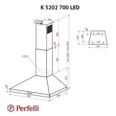 Витяжка Perfelli K 5202 WH 700 LED