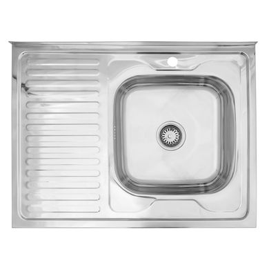 Кухонна мийка накладна Kroner KRP Polierte - 6080R (0,6 мм) (CV022818)