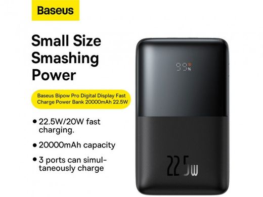 Универсальная мобильная батарея Baseus Bipow Pro Digital Display 20000mAh Fast Charge 22.5W Black (PPBD030001)