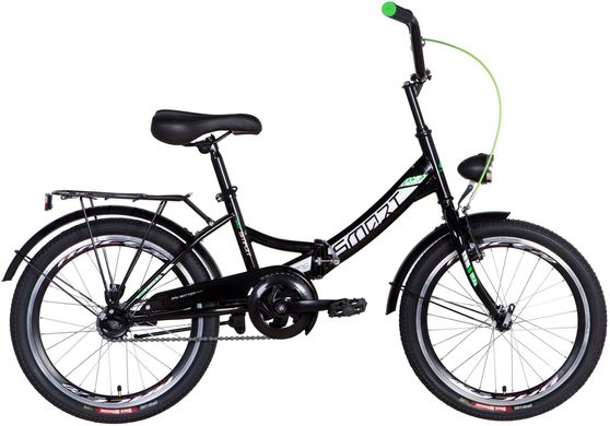Велосипед 20" Formula Smart с фонарем 2021 (черно-зеленый) (OPS-FR-20-065)