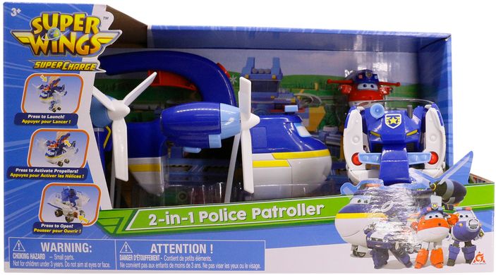 Игровой набор Super Wings 2-in-1 Police Patroller 2в1 Полицейский транспорт